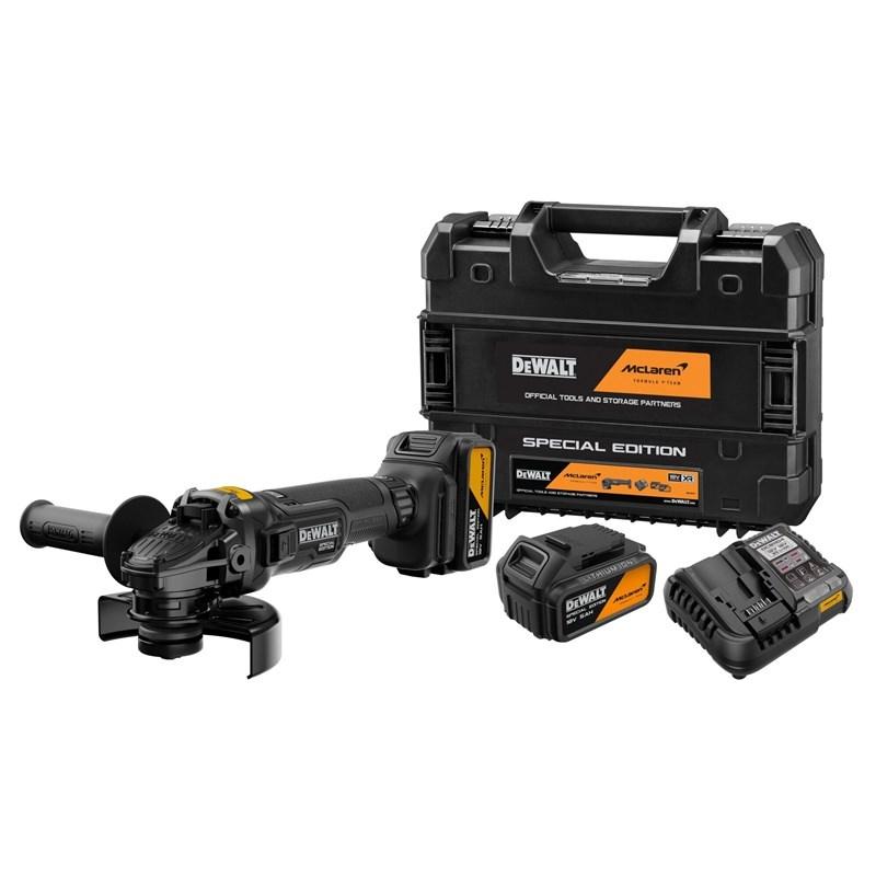 DeWALT DCG45MP2T vinkelsliber 125 mm 18V - McLaren Special Edition, inkl. 2x5,0 Ah og lader