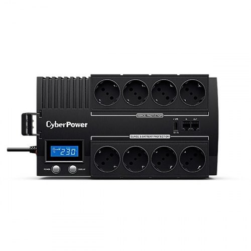 CyberPower BR1000ELCD UPS - Line-Interactive 1 kVA / 600 W, 8 Schuko-udtag