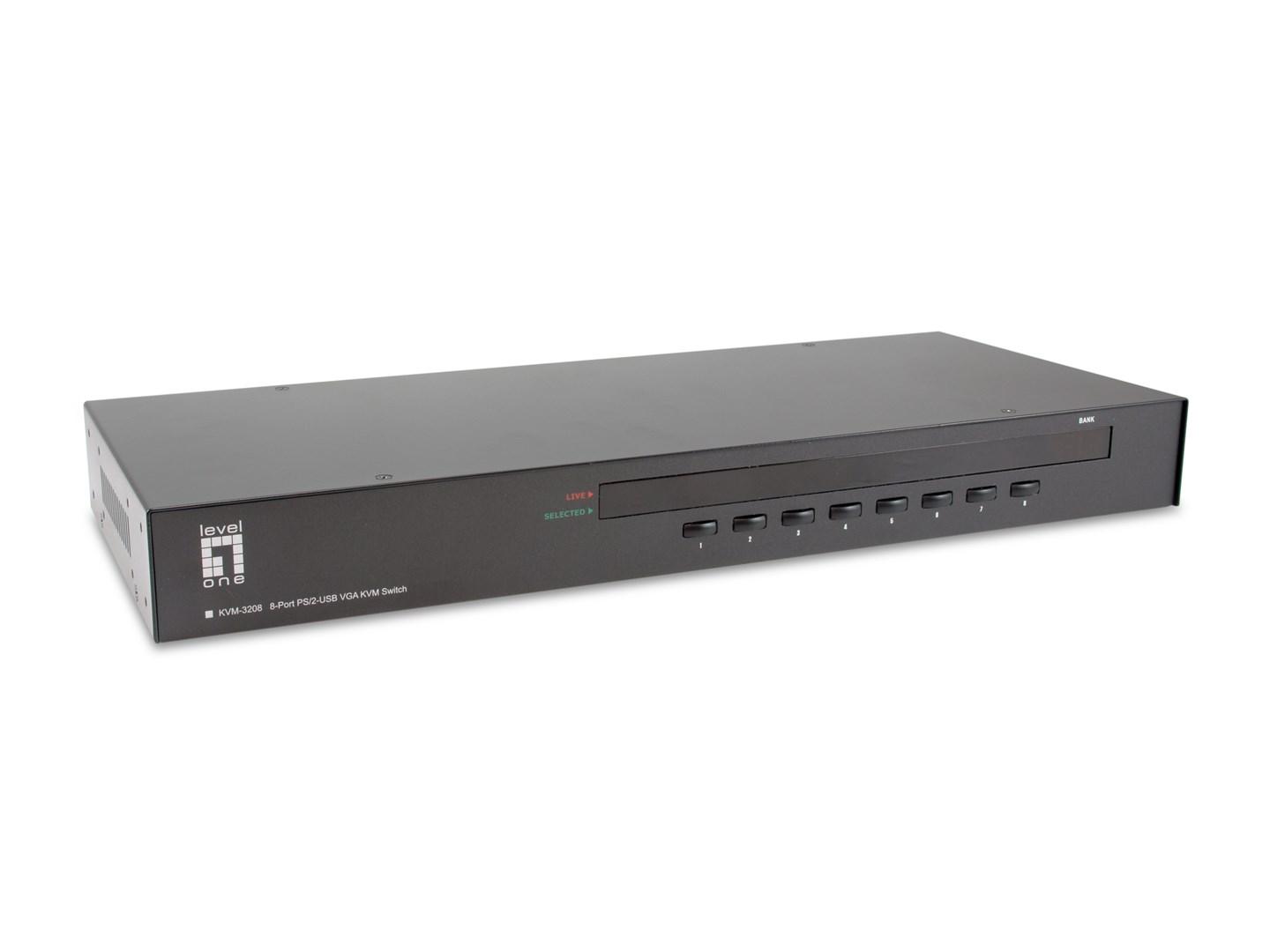 LevelOne KVM-3208 - 8-port PS/2/USB VGA KVM-switch