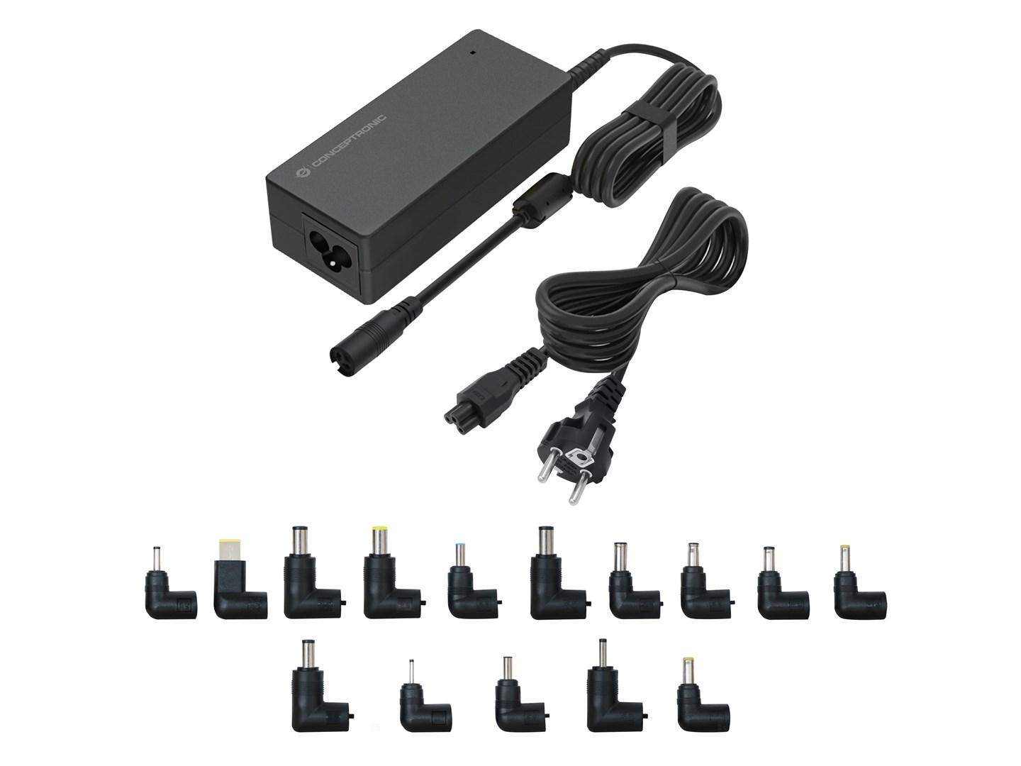 Conceptronic OZUL08B15 - 90 W universal laptopoplader med 15 stik