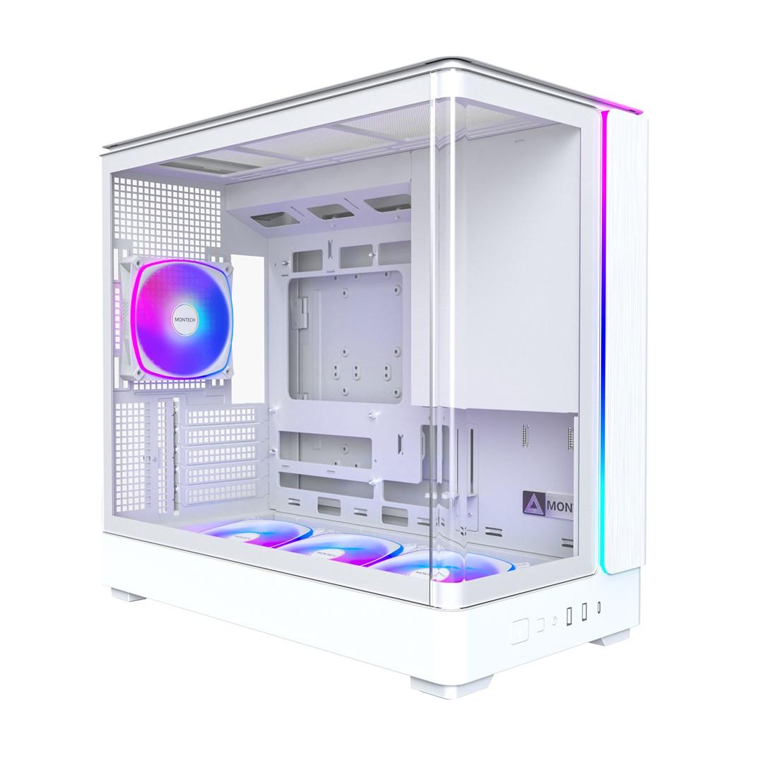 Montech King 15 PRO Tower - Hvid PC-kabinet med RGB