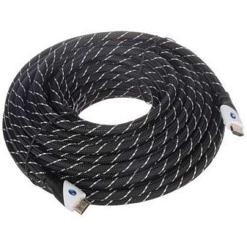 HDMI-kabel 20 m - sølv/sort flettet (HDMI-20-PP)
