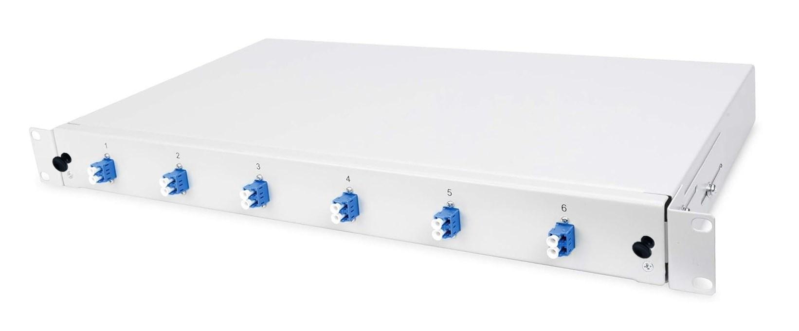 Fiberoptisk 19" breakout-boks - 6× LC-duplex, singlemode