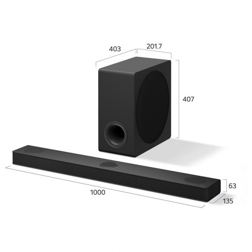 LG S80TY soundbar 3.1.3 med trådløs subwoofer - 480 W, sort