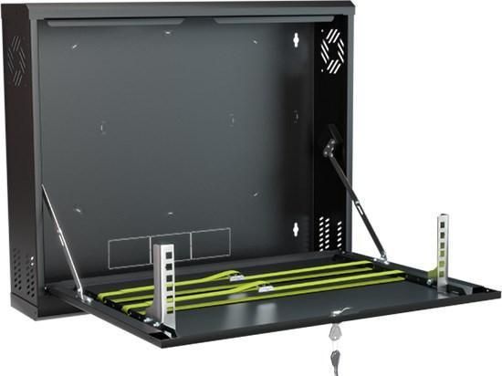 Væghængt rackskab 19" - 2U, model CR19-2U-130-B