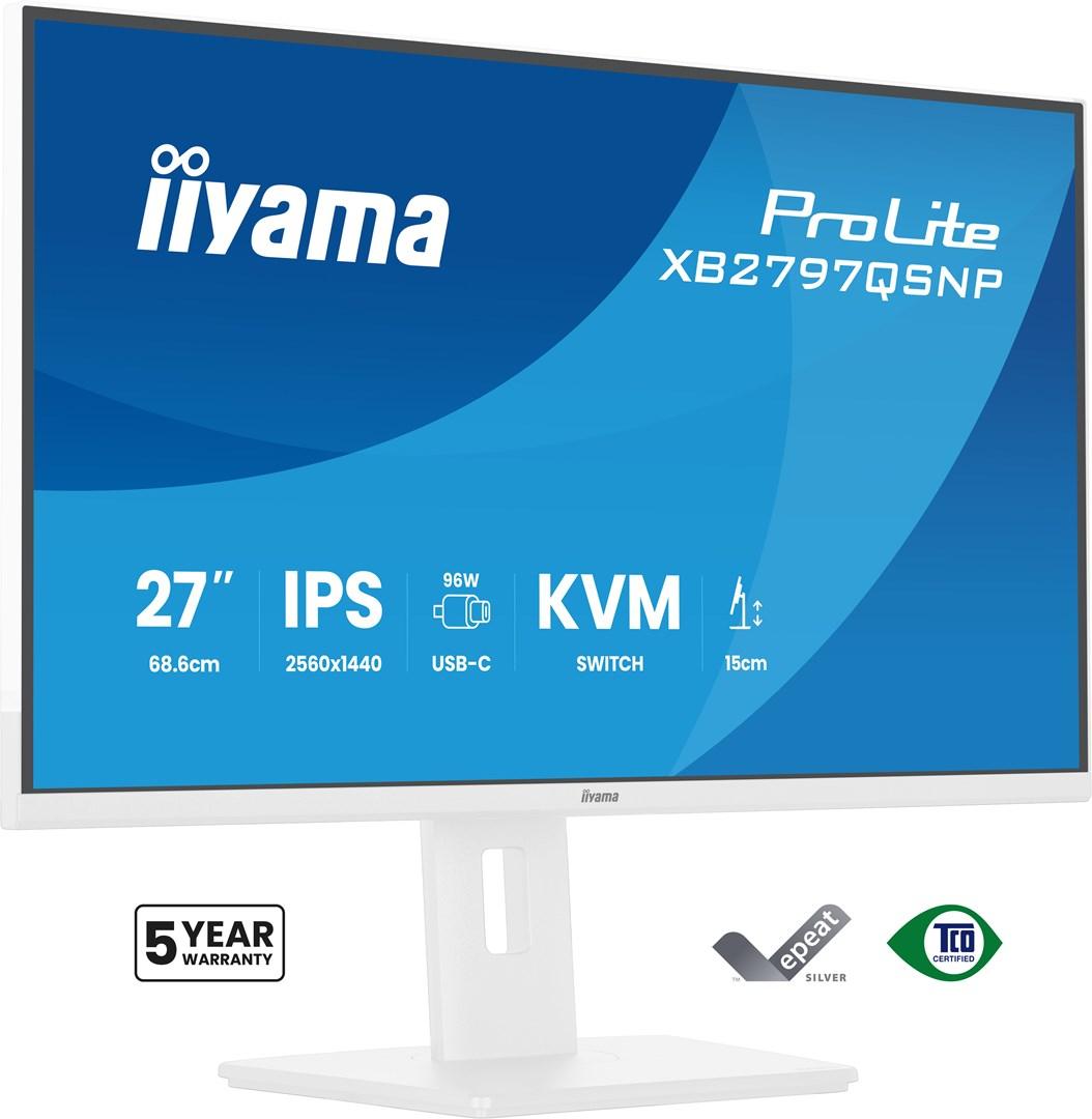 iiyama ProLite XB2797QSNP-W1 27" QHD IPS skærm - hvid