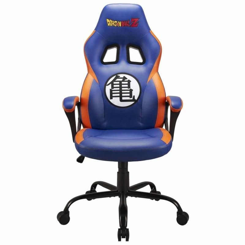 PC gamerstol med polstret sæde - blå/orange, justerbar ryglæn, metalbase (Subsonic SA5642-D1)