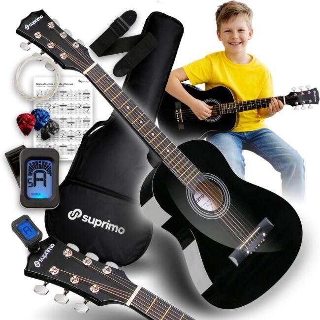 Akustisk guitar 1/4 - sort begyndersæt til børn (JRA SET BK)