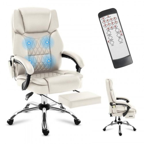 MARK ADLER Boss 6.0 drejestol - beige kontorstol med massage og vippefunktion