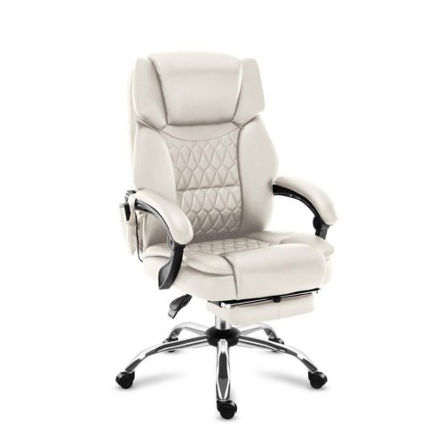 MARK ADLER Boss 6.0 drejestol - beige kontorstol med massage og vippefunktion