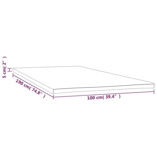 Topmadras i skum 100 × 190 × 5 cm - hvid