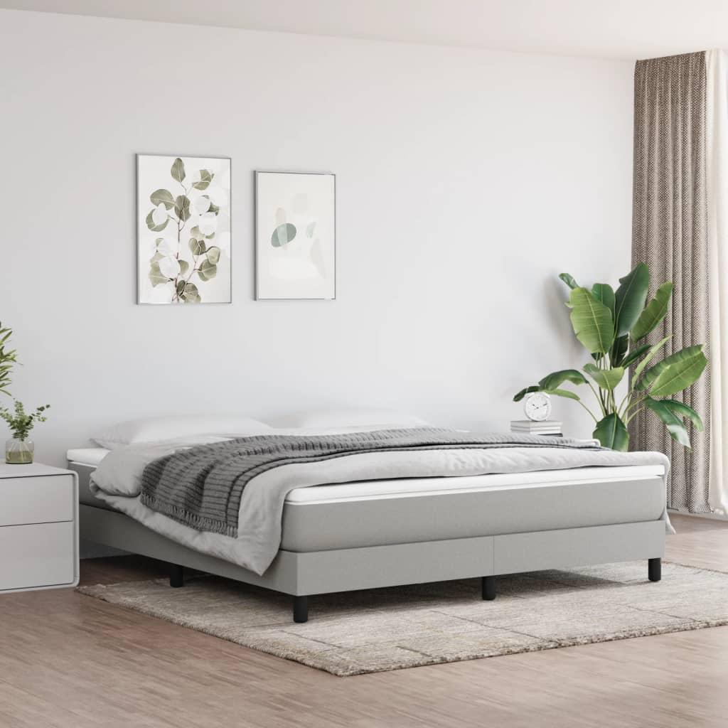 Springmadras med pocketfjedre - medium 183×213×20 cm, stof lysegrå