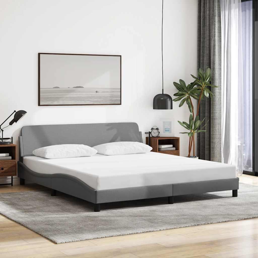 Sengeramme Dover 183x213 cm - stof, lysegrå