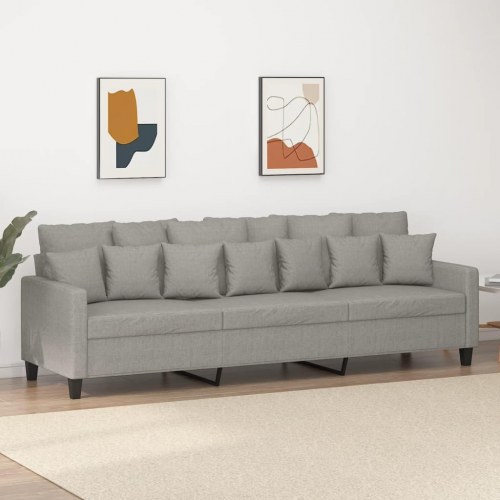 3-personers sofa i stof - 210 cm, lysegrå