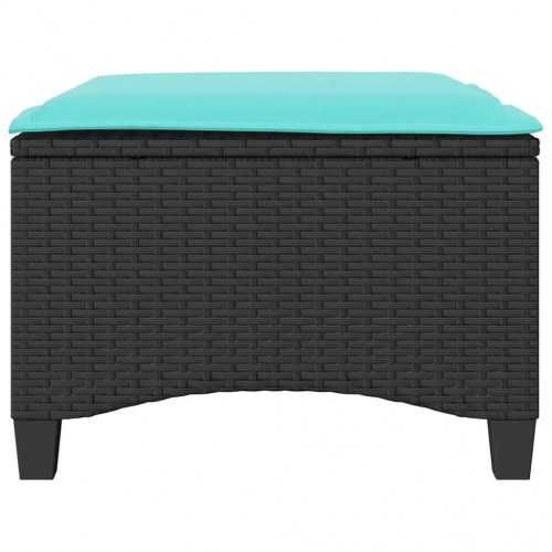 Haveskamler med hynder, 2 stk., polyrattan - sort, 55 × 55 × 36 cm