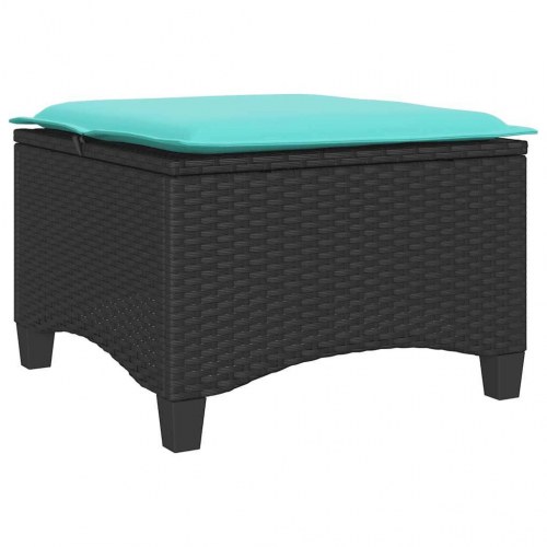 Haveskamler med hynder, 2 stk., polyrattan - sort, 55 × 55 × 36 cm