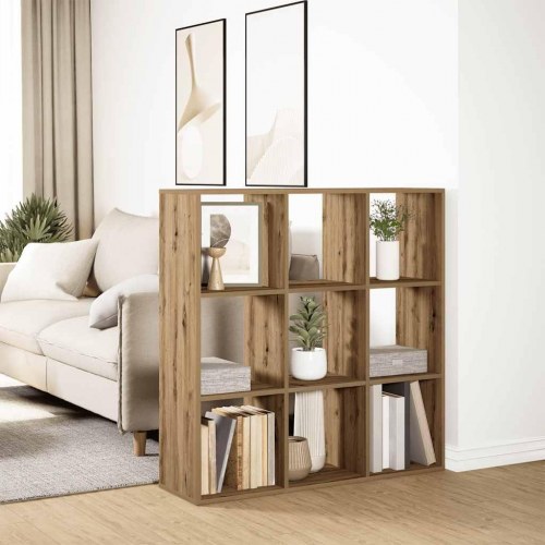Bogreol/rumdeler med 9 rum - 102×29×103,5 cm, kunsteg