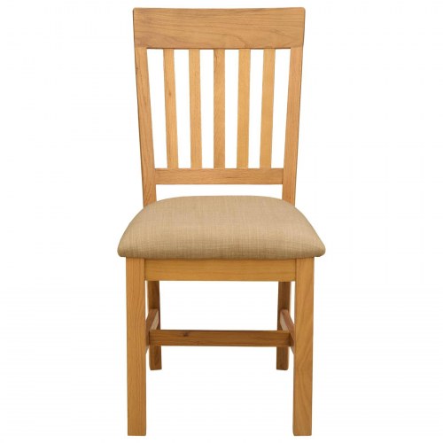 Spisestuestole 2 stk i massivt egetræ - beige polstring, 45 × 59 × 92 cm