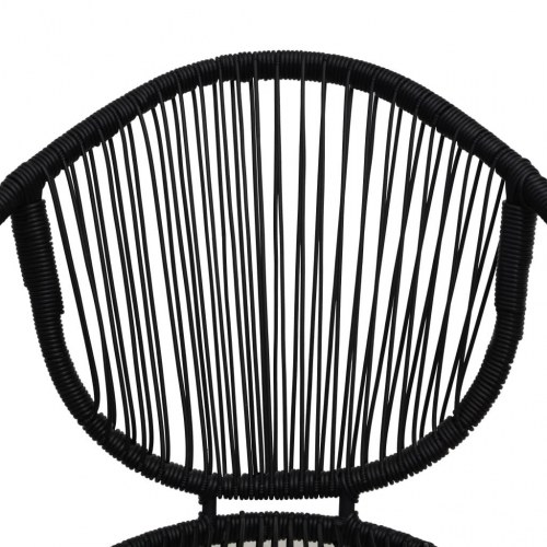 Udendørs spisebordssæt i PVC-rattan - 3 dele, sort