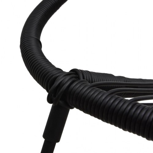 Udendørs spisebordssæt i PVC-rattan - 3 dele, sort