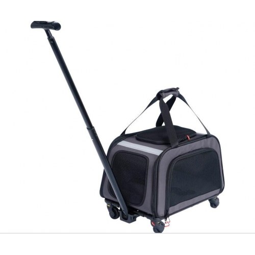 ZOLUX Nomad transporttaske på hjul til hund og kat - 47 × 32 × 27 cm, sort/grå