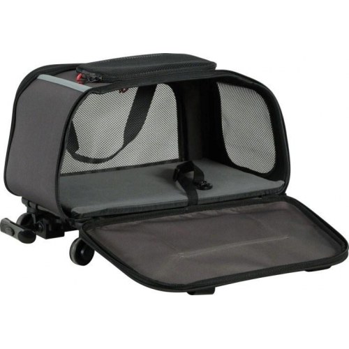 ZOLUX Nomad transporttaske på hjul til hund og kat - 47 × 32 × 27 cm, sort/grå