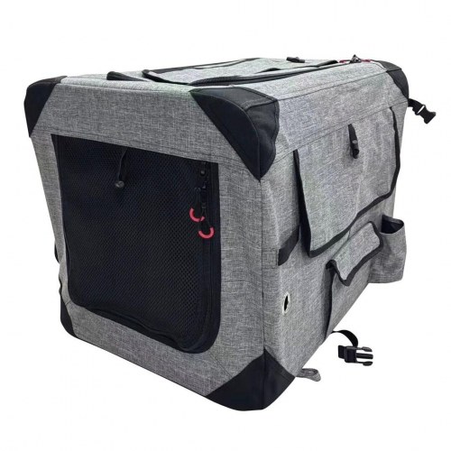 ZOLUX Nomad S transporttaske i stof til hund og kat - 42 × 60 × 42 cm, grå/sort