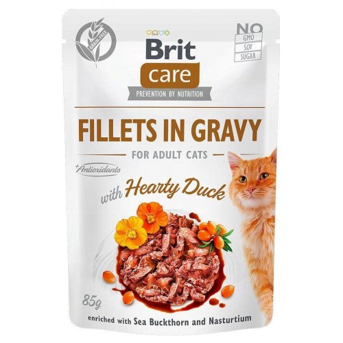Brit Care Fillets in Gravy - vådfoder til kat - 12×85 g smagsboks
