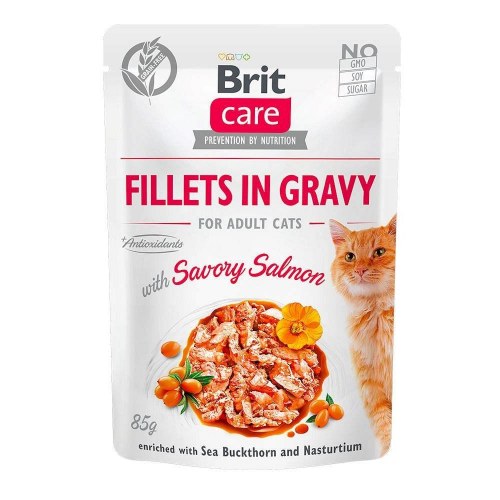 Brit Care Fillets in Gravy - vådfoder til kat - 12×85 g smagsboks