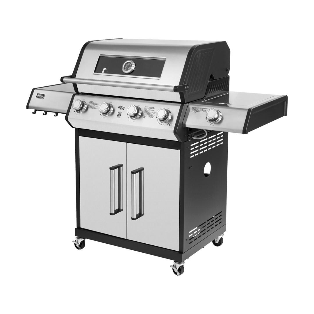 Teesa BBQ 5006 gasgrill - 5 brændere, støbejernsrist