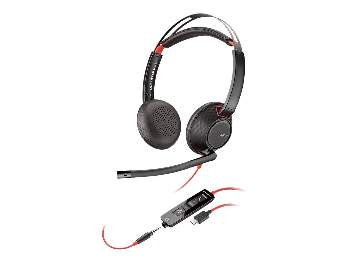 Plantronics Poly Blackwire 5220 kablet headset - sort, USB-C + 3,5 mm billede