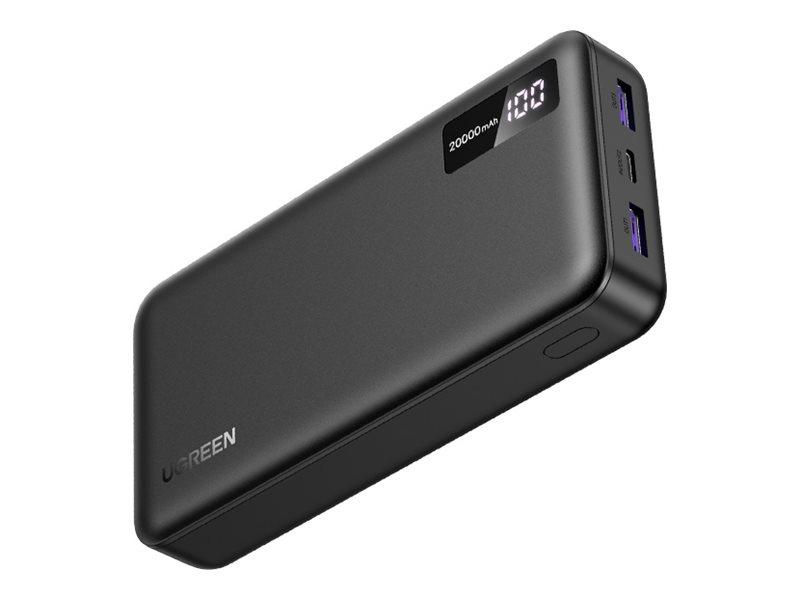 Ugreen PB312 powerbank 20.000 mAh 20 W - 2x USB-A + USB-C - Sort billede