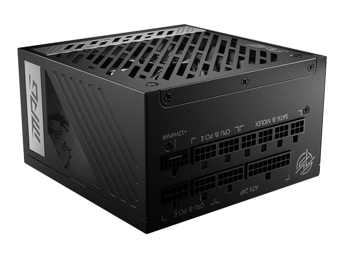 MSI MPG A850G PCIe5 850 W strømforsyning - 80 PLUS Gold, fuldt modulær ATX billede