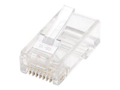 Intellinet RJ45 modulstik Cat6 UTP - 2-tands, fortinnet flertrådet kabel, 15 µ guld, 100-pak billede