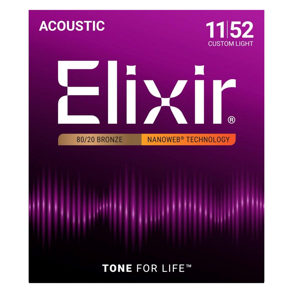 Elixir Strings 11027 Nanoweb akustiske guitarstrenge 11-52 - Custom Light billede