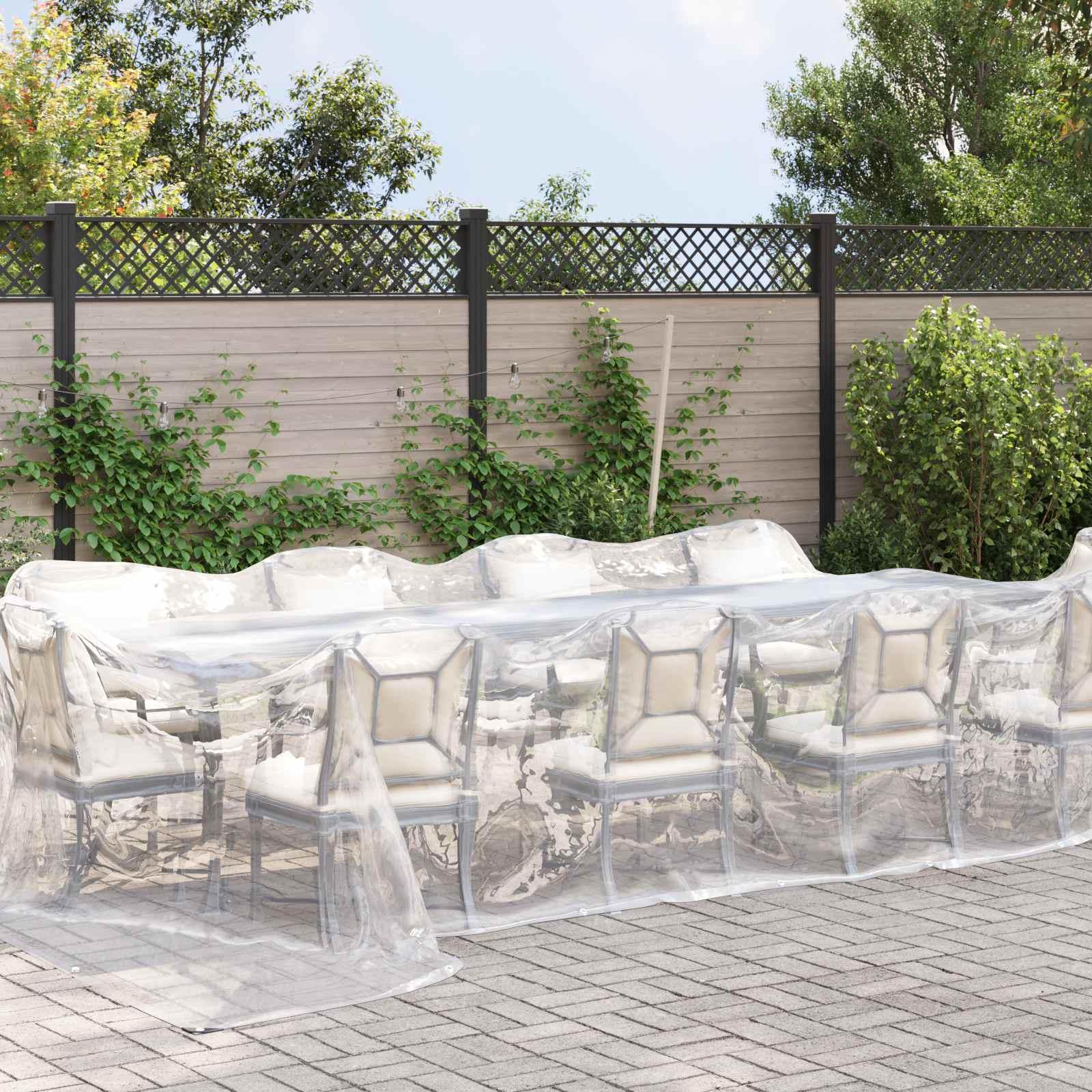 Presenning transparent 7 × 5 m - PE, vand- og UV-beskyttelse