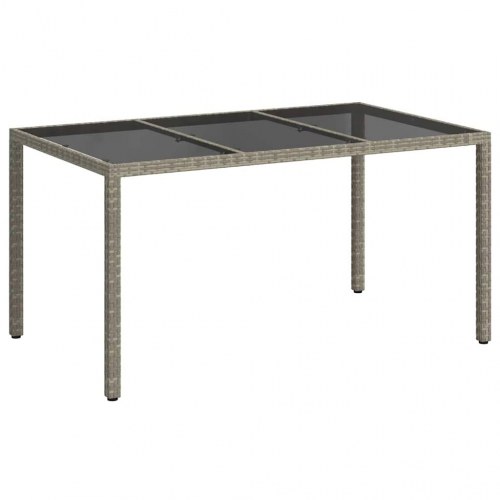 Havebord i grå polyrattan 150 x 90 x 75 cm