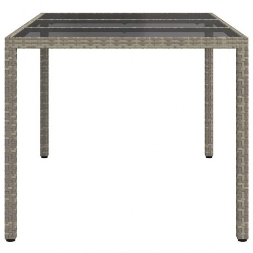 Havebord i grå polyrattan 150 x 90 x 75 cm