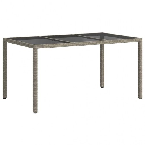 Havebord i grå polyrattan 150 x 90 x 75 cm