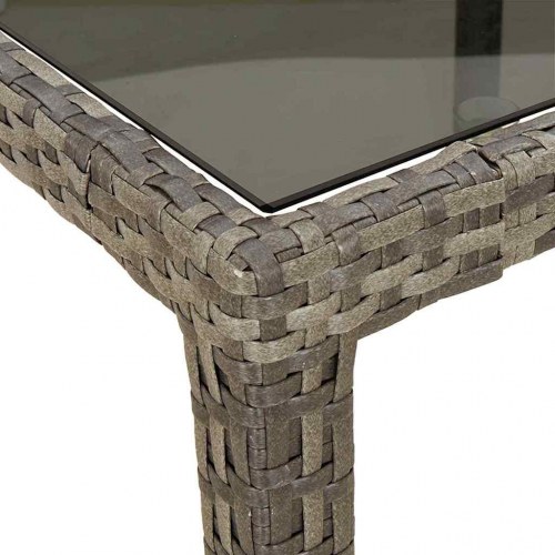 Havebord i grå polyrattan 150 x 90 x 75 cm