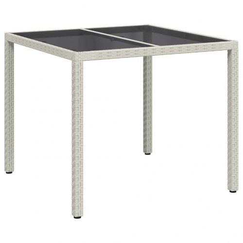 Havebord i hvid polyrattan - 90 x 90 x 75 cm