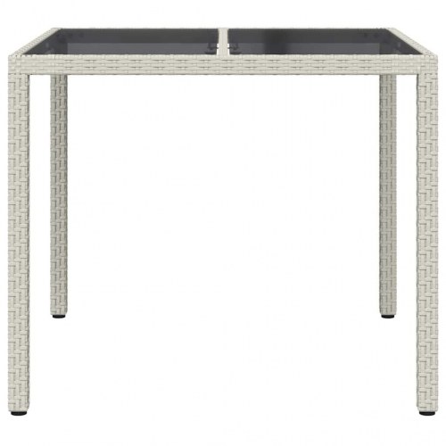 Havebord i hvid polyrattan - 90 x 90 x 75 cm