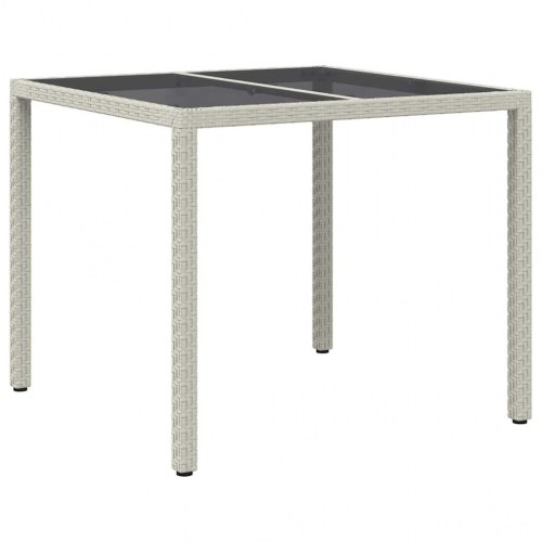 Havebord i hvid polyrattan - 90 x 90 x 75 cm