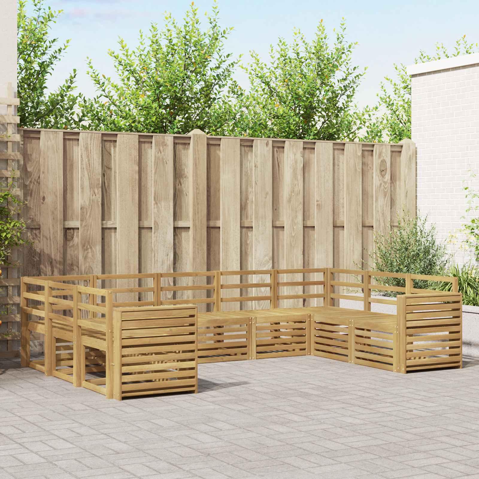 Udendørs sofasæt i massivt akacietræ - modulær loungesofa til terrasse og have