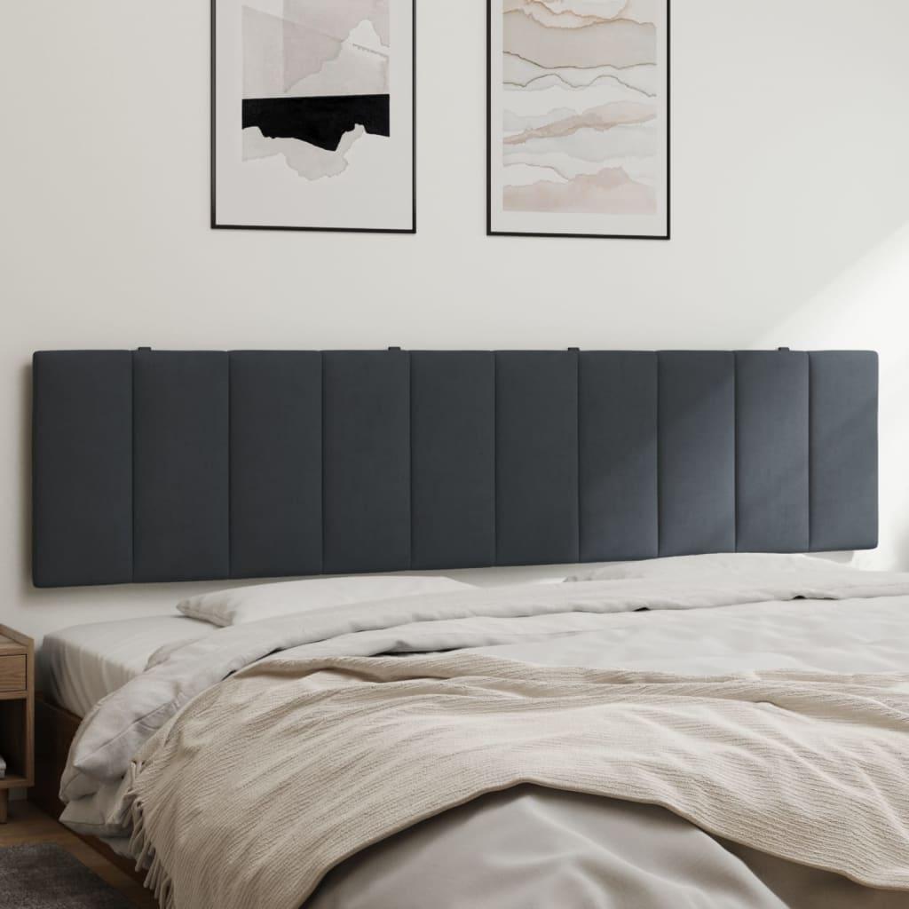 Gavlpude Hanko 193 cm i velour - mørkegrå sengegavlspude