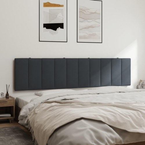Gavlpude Hanko 193 cm i velour - mørkegrå sengegavlspude