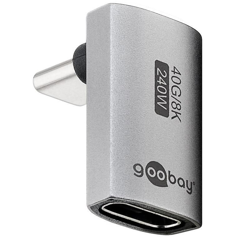 Goobay USB‑C adapter 90° USB4 - hun til han, sølv billede