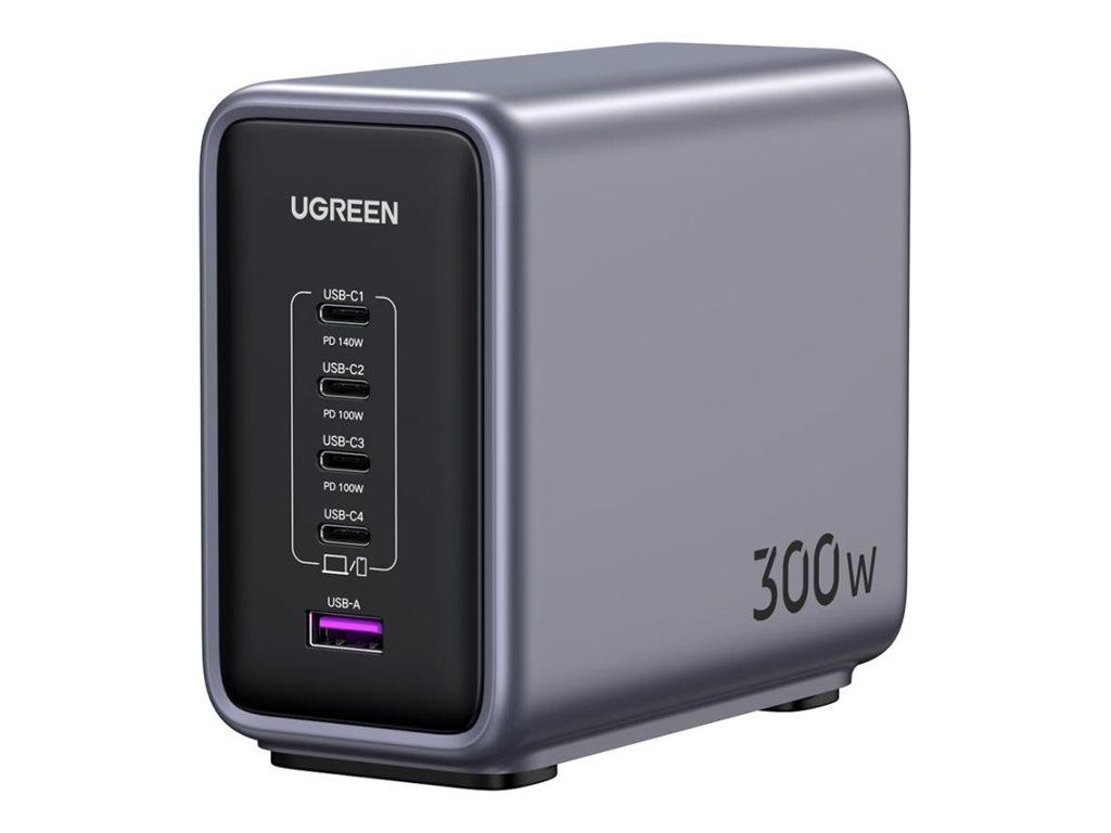 Ugreen Nexode GaN oplader 300 W - 4× USB‑C + USB‑A billede
