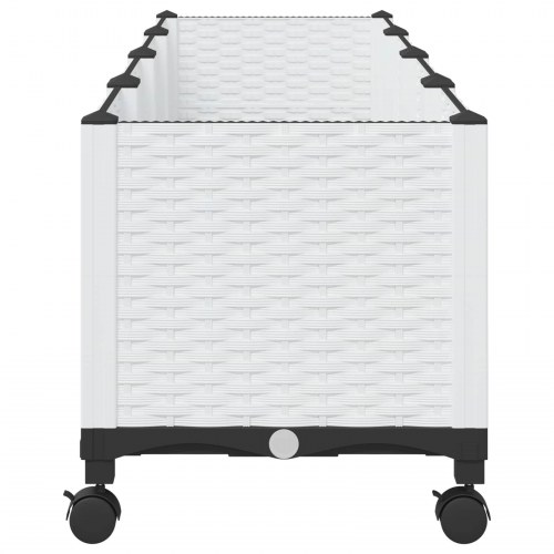 Havekrukke med hjul - hvid plantekasse i PP 160 × 40 × 48 cm