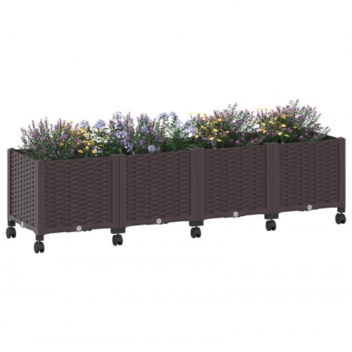 Havekrukke på hjul - brun PP 160 × 40 × 44 cm